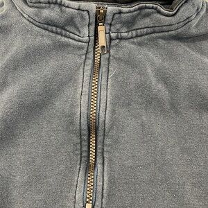 Orvis Pullover Mens Large Dark Faded Blue 1/4 Zip Long Sleeve Hiking Sweatshirt